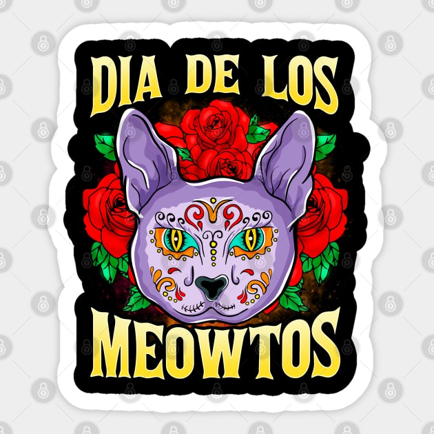 Dia de los Meowtos Funny Halloween Cat Trick or Treat Sticker by creative